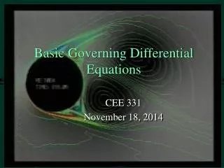 Basic Governing Differential Equations
