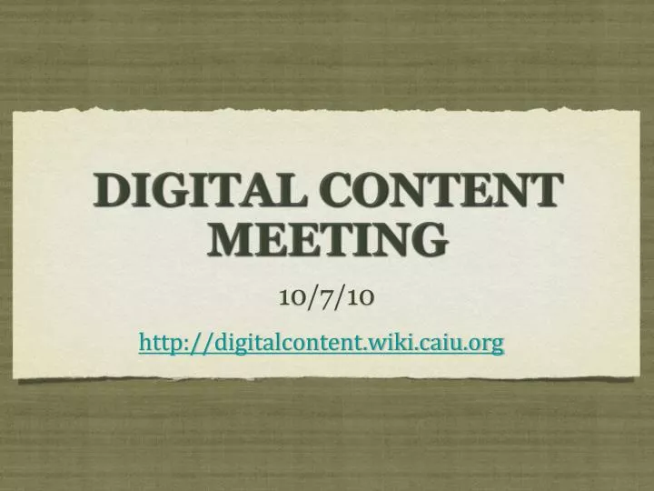 digital content meeting
