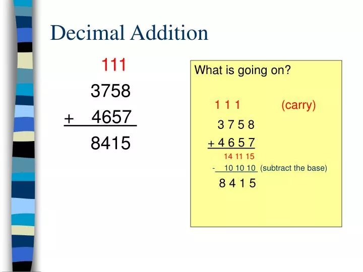decimal addition