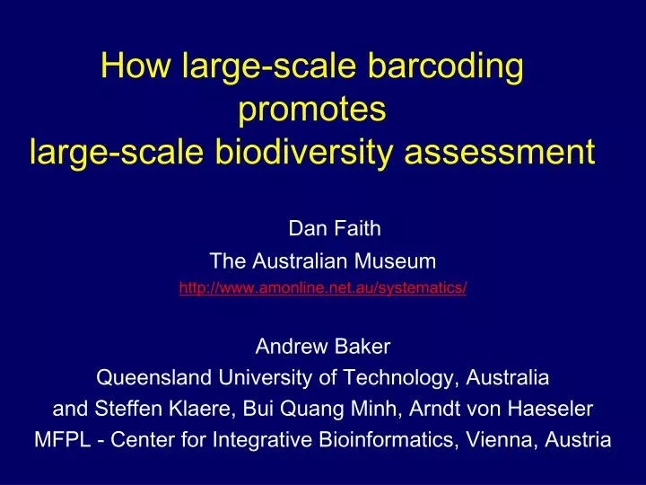 how large scale barcoding promotes large scale biodiversity assessment