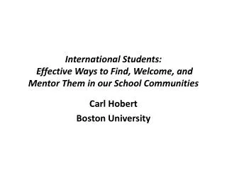 Carl Hobert Boston University