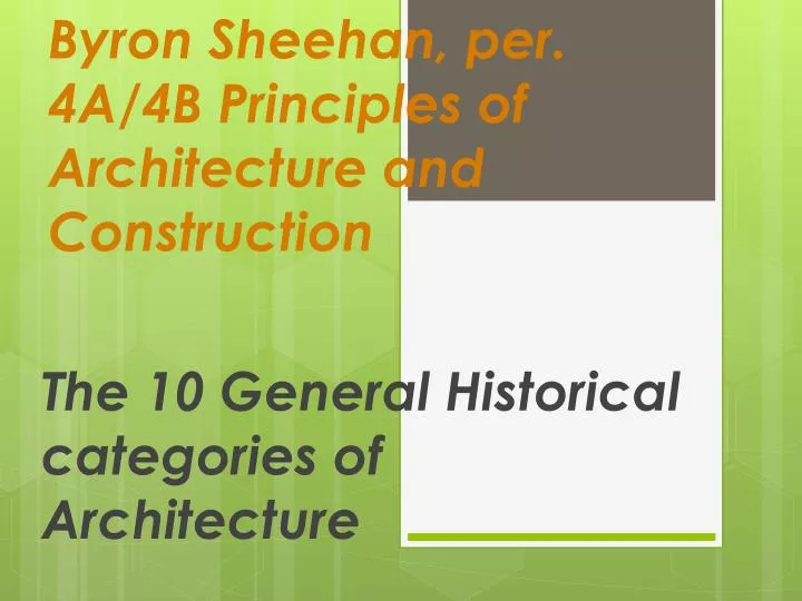 byron sheehan per 4a 4b principles of architecture and construction