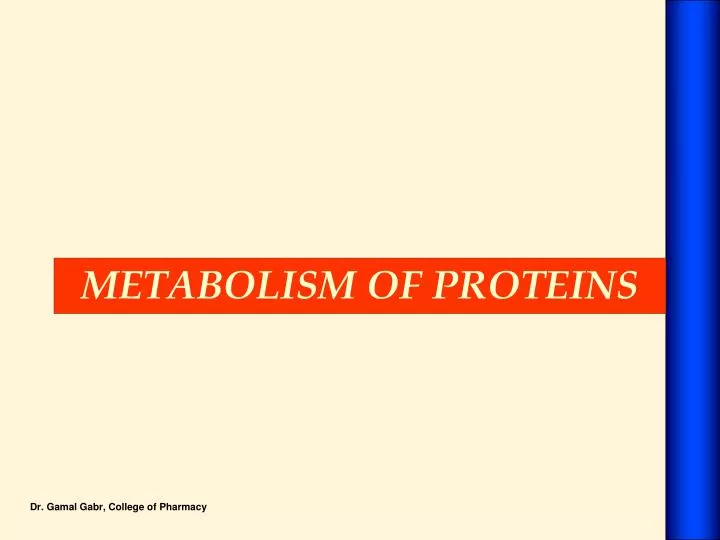 metabolism of proteins