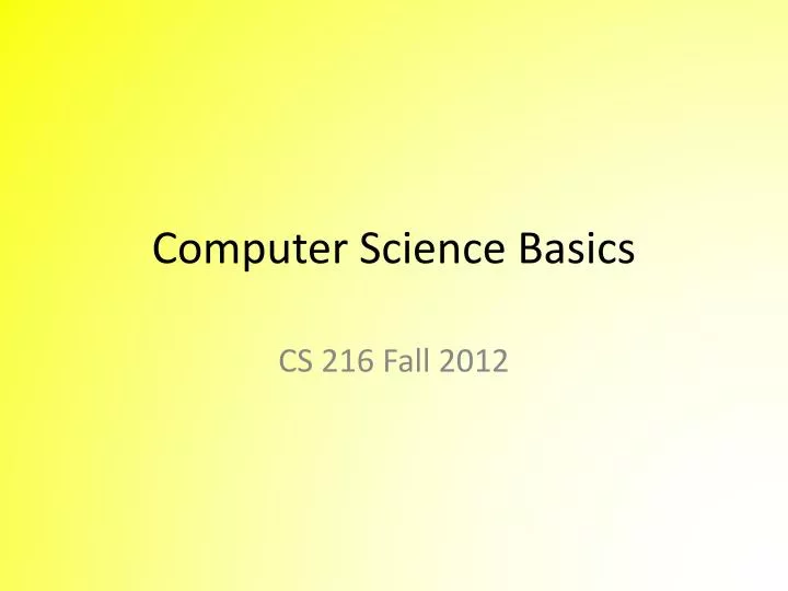 computer science basics