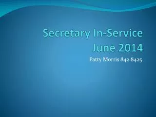 Secretary In-Service June 2014
