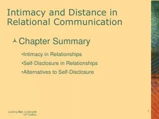 Intimacy and Distance in Relational Communication
