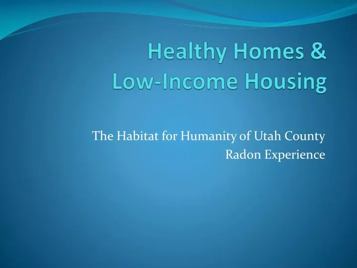 healthy homes low income housing