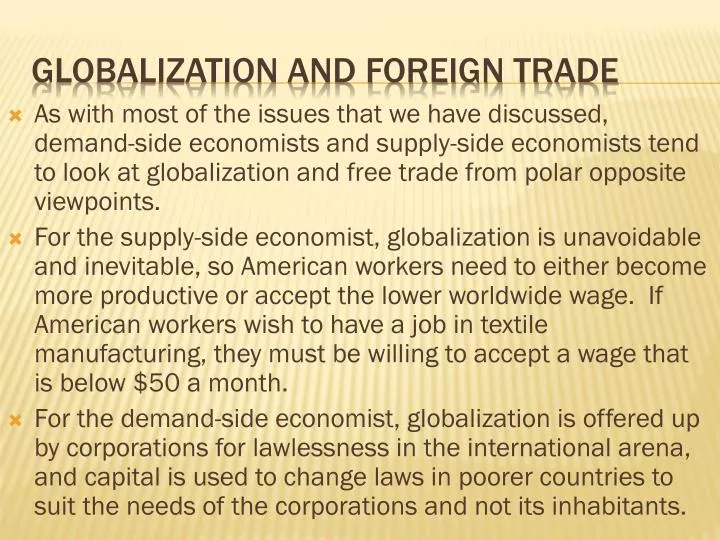 globalization and foreign trade