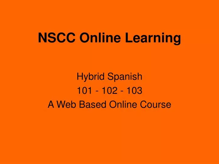 nscc online learning