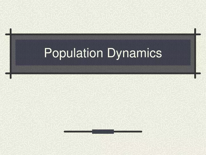 population dynamics