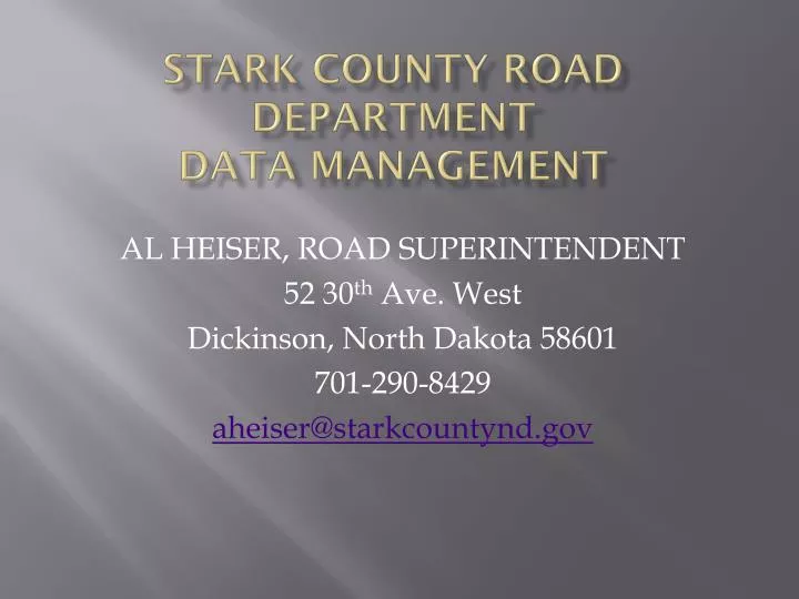 stark county road department data management