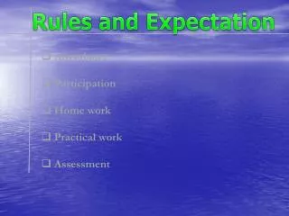 Rules and Expectation