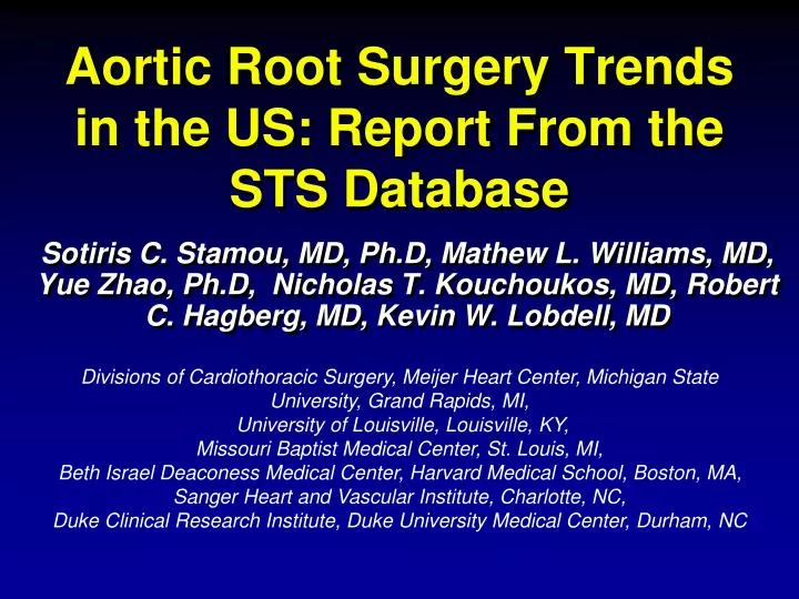 aortic root surgery trends in the us report from the sts database