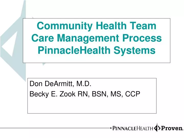 community health team care management process pinnaclehealth systems