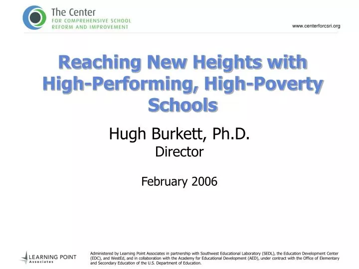 reaching new heights with high performing high poverty schools