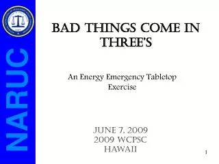 An Energy Emergency Tabletop Exercise