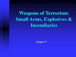 Weapons of Terrorism: Small Arms, Explosives &amp; Incendiaries