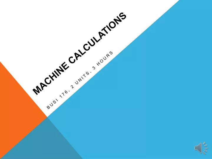 machine calculations