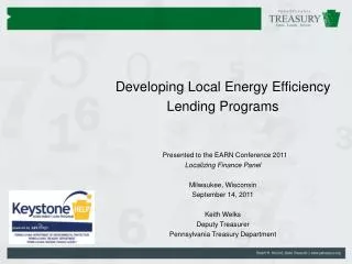 Developing Local Energy Efficiency Lending Programs Presented to the EARN Conference 2011