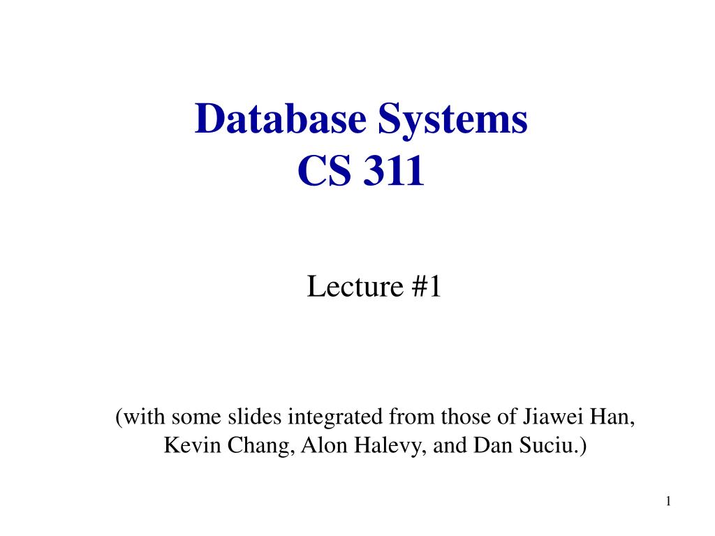 PPT - Database Systems CS 311 PowerPoint Presentation, free download ...