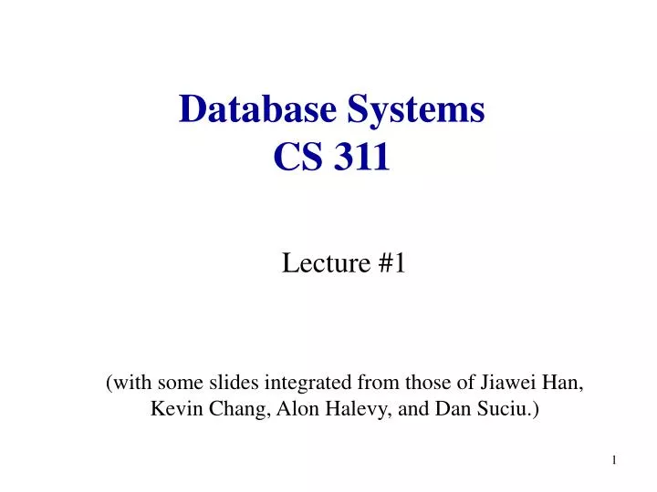 database systems cs 311