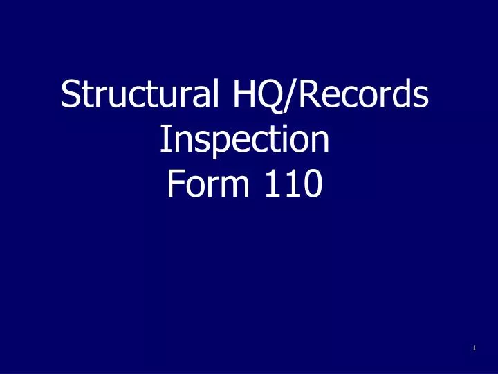 structural hq records inspection form 110