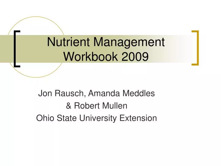 nutrient management workbook 2009