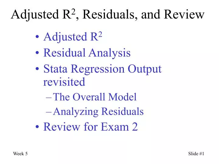 adjusted r 2 residuals and review