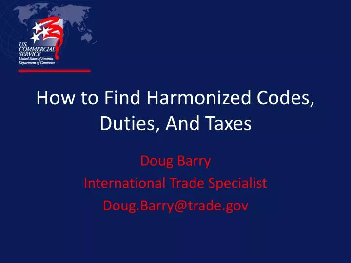 how to find harmonized codes duties and taxes
