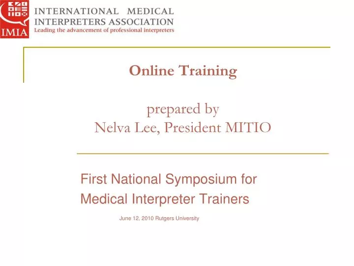 online training prepared by nelva lee president mitio