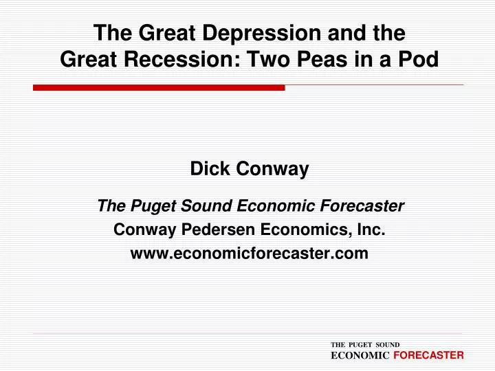 the great depression and the great recession two peas in a pod