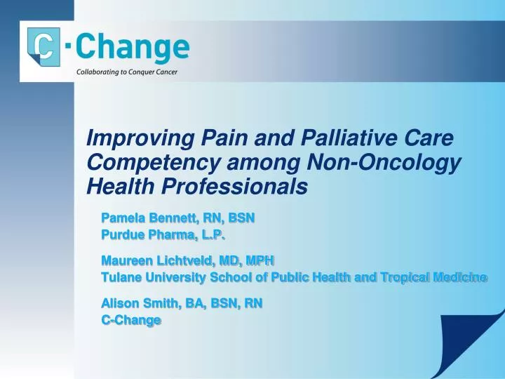 improving pain and palliative care competency among non oncology health professionals