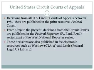 United States Circuit Courts of Appeals