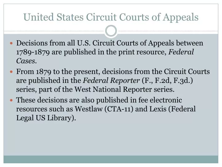 united states circuit courts of appeals