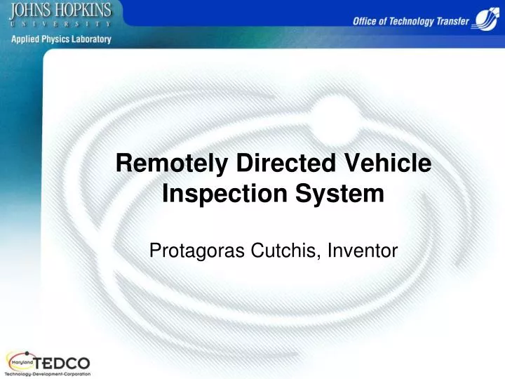 remotely directed vehicle inspection system protagoras cutchis inventor