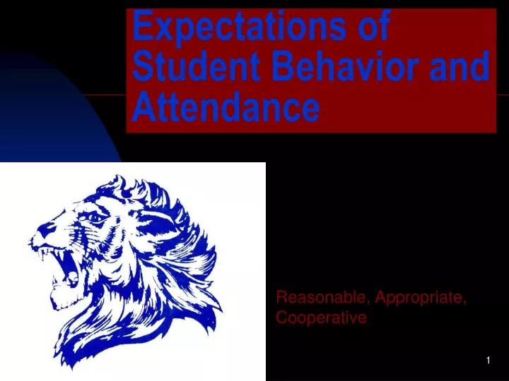 expectations of student behavior and attendance