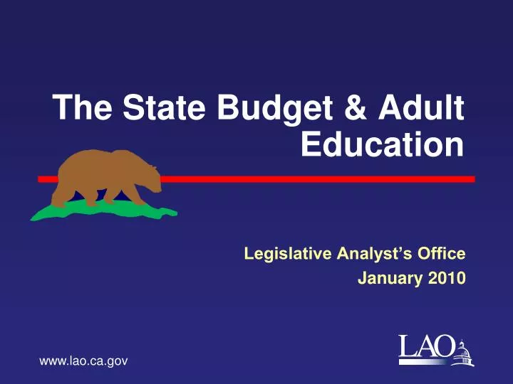 the state budget adult education