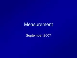 Measurement