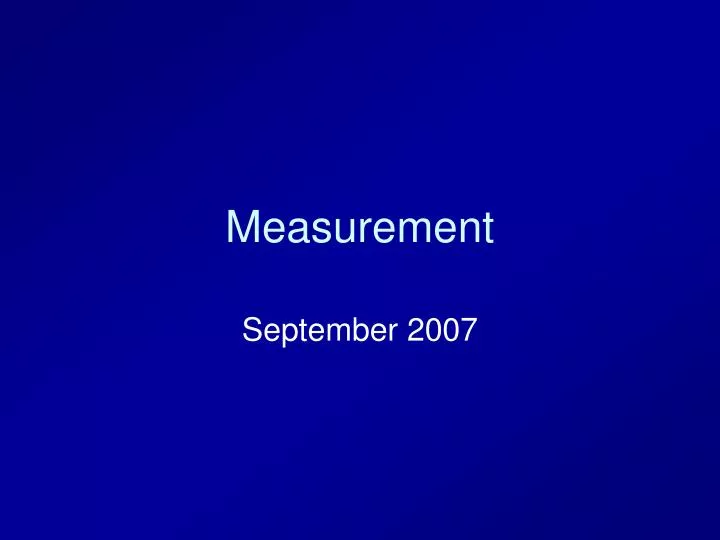 measurement