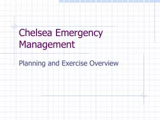 Chelsea Emergency Management