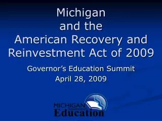 Michigan and the American Recovery and Reinvestment Act of 2009