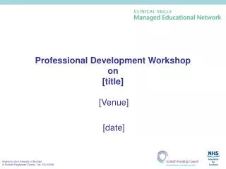 Professional Development Workshop on [title]