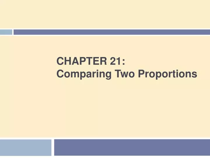 chapter 21 comparing two proportions