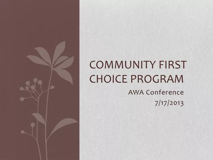community first choice program
