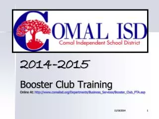 2014-2015 Booster Club Training