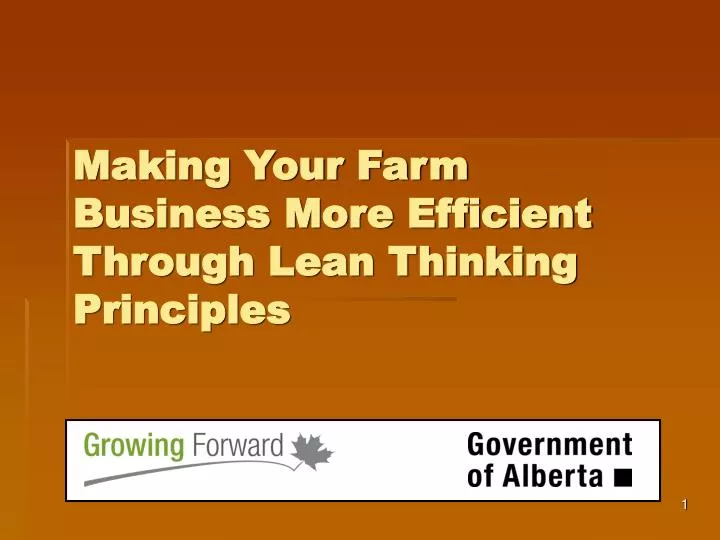 making your farm business more efficient through lean thinking principles