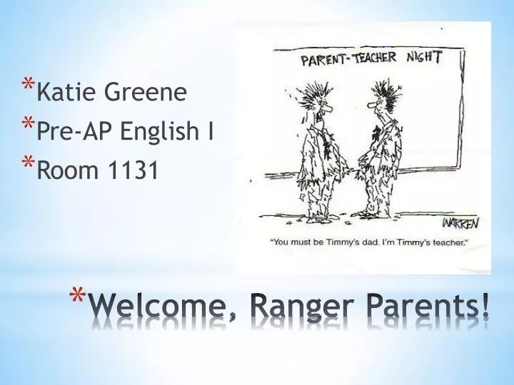 welcome ranger parents