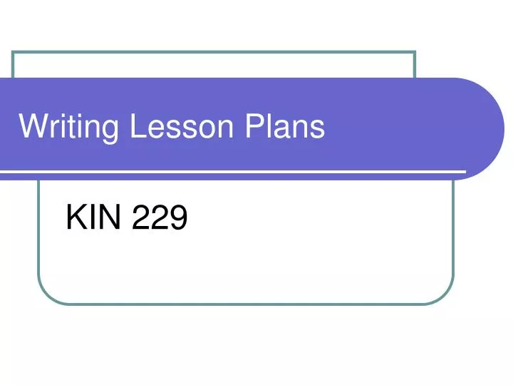 writing lesson plans
