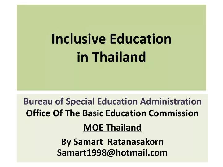 inclusive education in thailand