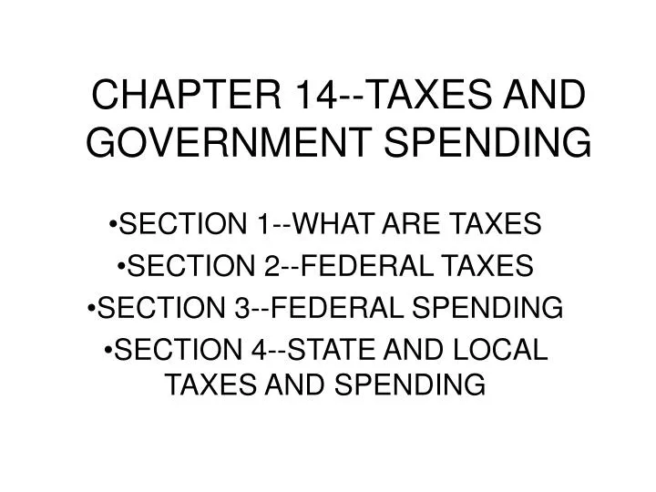 chapter 14 taxes and government spending